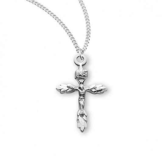 Sterling Silver Wheat Crucifix, Catholic Gift, Made in USA