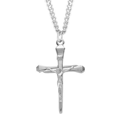 Gold Plated Sterling Silver High Polished Crucifix, Catholic Gift, Made in USA