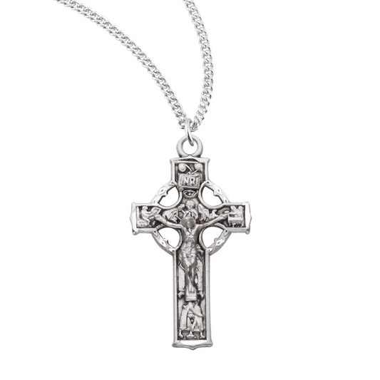 Sterling Silver Celtic Crucifix, Catholic Gift, Made in USA