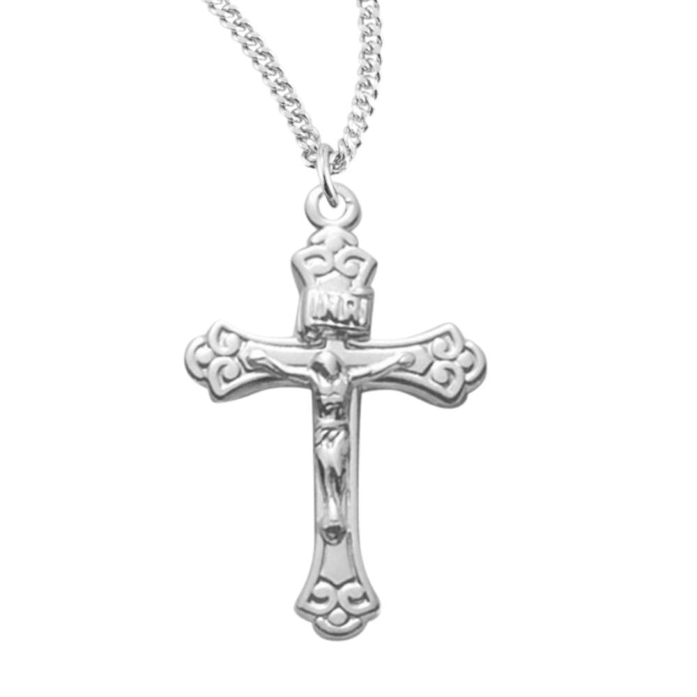 Tapered Sterling Silver Crucifix, Catholic Gift, Made in USA