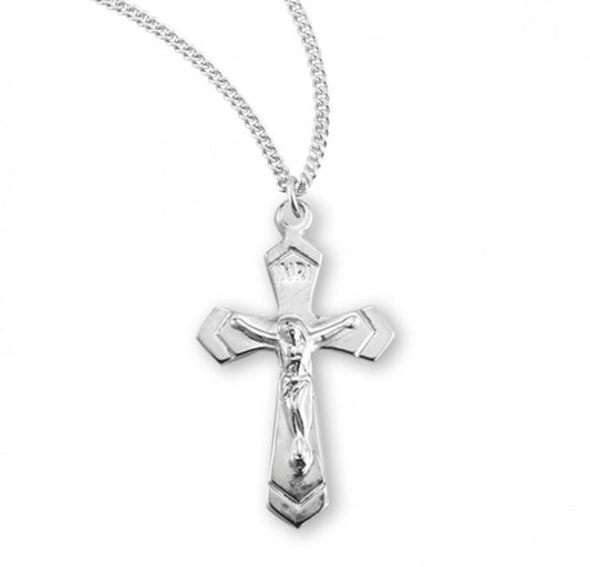 Sterling Silver High Polished Crucifix, Catholic Gift, Made in USA