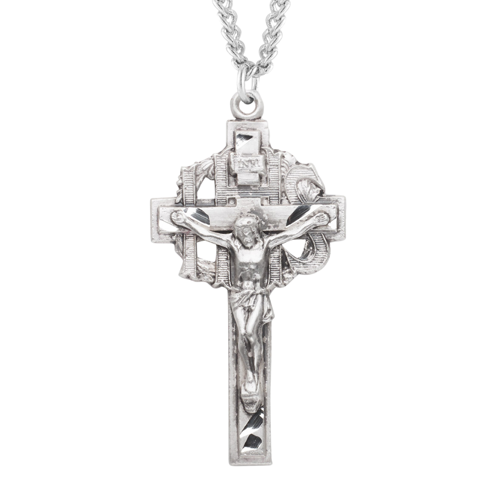 Pierced Sterling Silver Crucifix, Catholic Gift, Made in USA