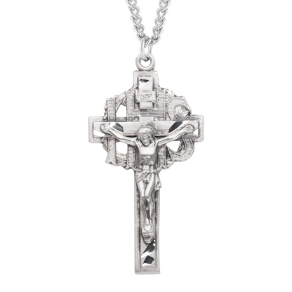 Pierced Sterling Silver Crucifix, Catholic Gift, Made in USA