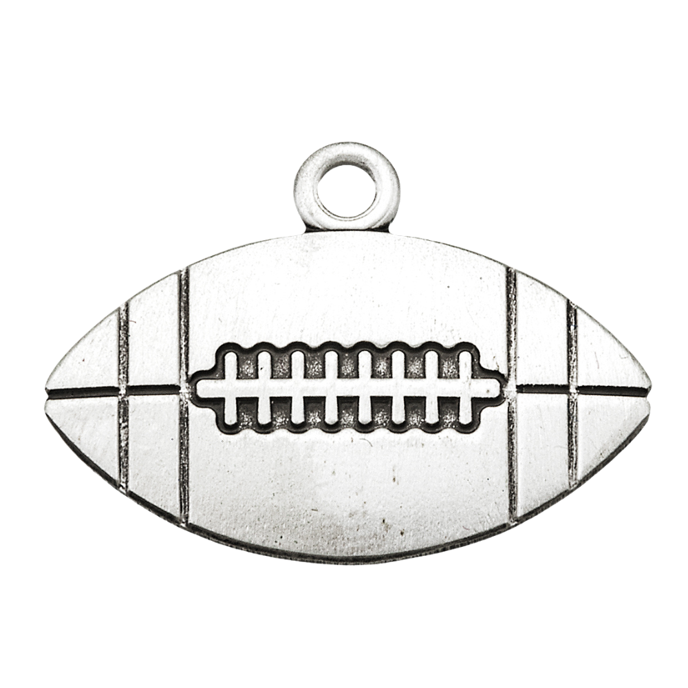 Saint Christopher Sterling Silver Football Medal — 24" Chain, Gift Box