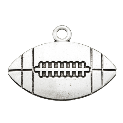 Saint Christopher Sterling Silver Football Medal — 24" Chain, Gift Box
