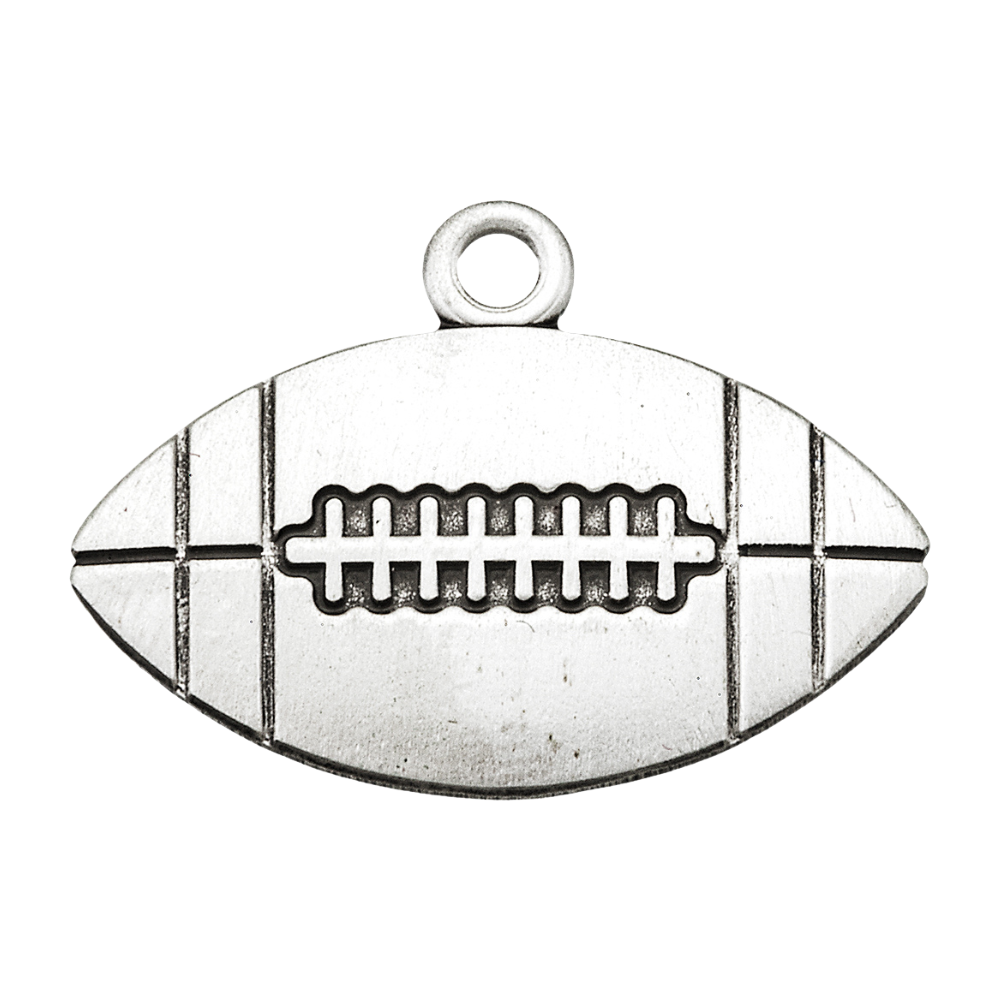 Saint Sebastian Sterling Silver Football Medal Pendant — 24" Chain, Gift Box