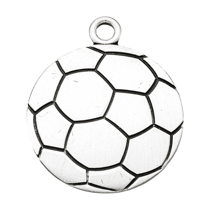 Saint Sebastian Sterling Silver Soccer Medal Pendant — 24" Chain, Gift Box