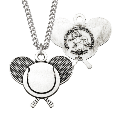 Saint Sebastian Sterling Silver Tennis Athlete Medal, Catholic Gift, Made in USA