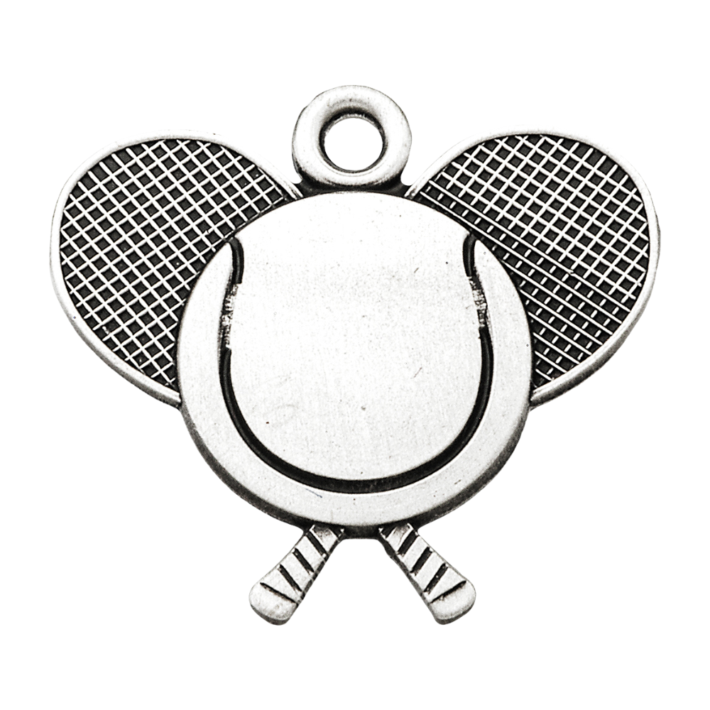 Saint Sebastian Sterling Silver Tennis Medal Pendant — 24" Chain, Gift Box
