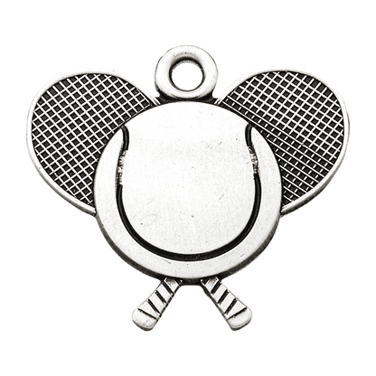 Saint Sebastian Sterling Silver Tennis Medal Pendant — 24" Chain, Gift Box