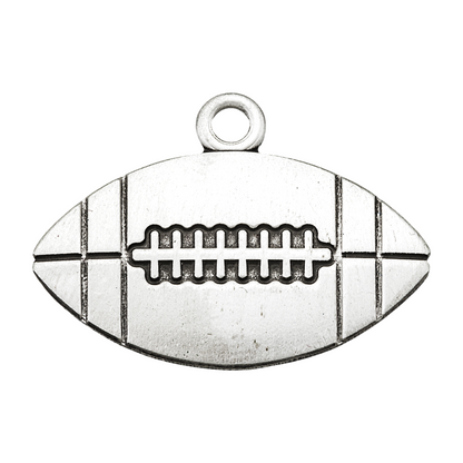 Lord Jesus Christ Sterling Silver Football Medal — 24" Chain, Gift Box Included