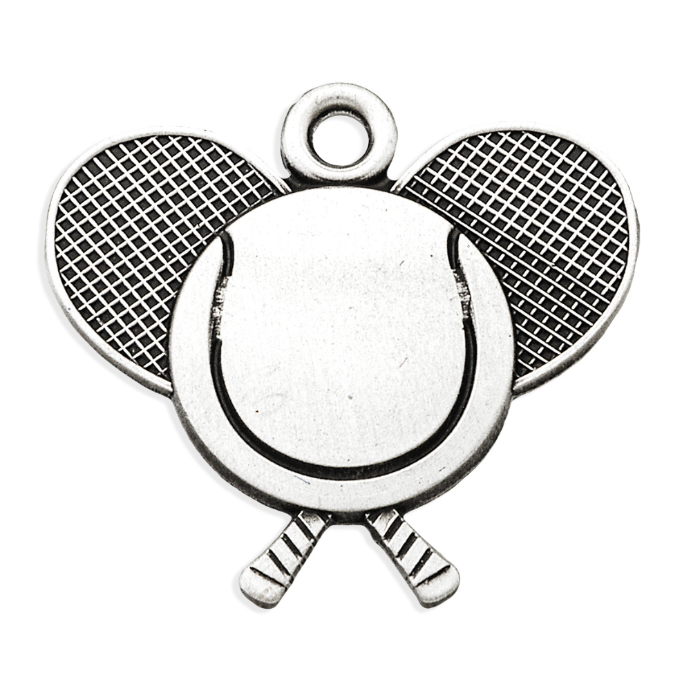 Lord Jesus Christ Tennis Athlete Medal Sterling Silver Necklace — 24" Chain