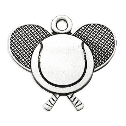 Lord Jesus Christ Tennis Athlete Medal Sterling Silver Necklace — 24" Chain