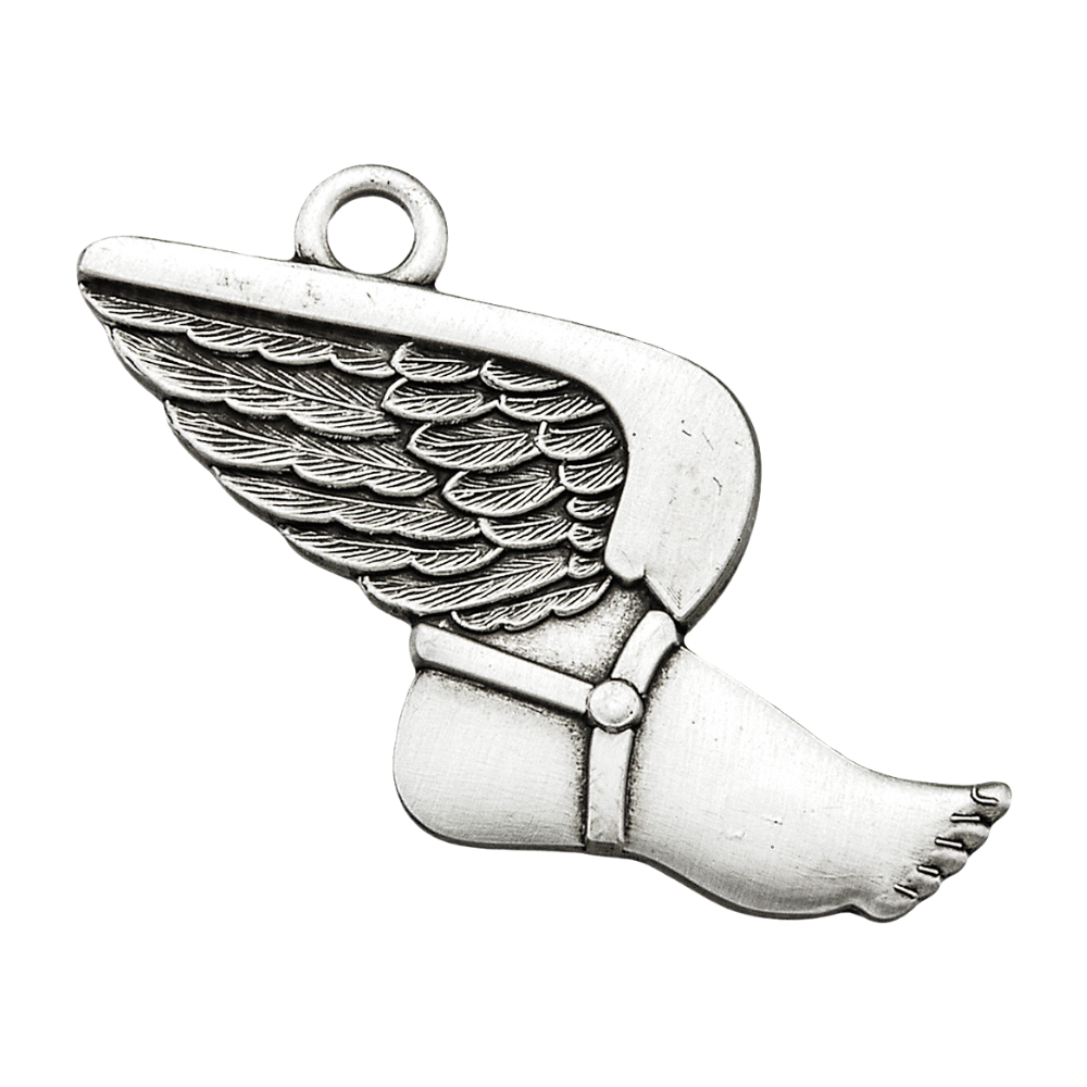 Lord Jesus Christ Track Athlete Medal Sterling Silver — 24" Chain, Gift Box
