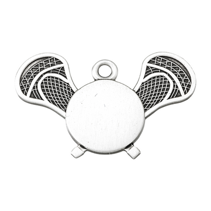 Lord Jesus Christ Lacrosse Athlete Medal Sterling Silver Pendant — 24" Chain