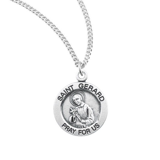 Patron Saint Gerard Round Sterling Silver Medal, Catholic Gift, Made in USA