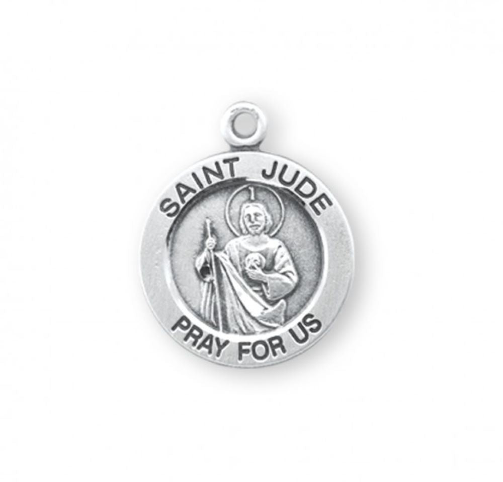 Saint Jude 16kt Gold Over Sterling Silver Round Medal — 18" Chain, Gift Box