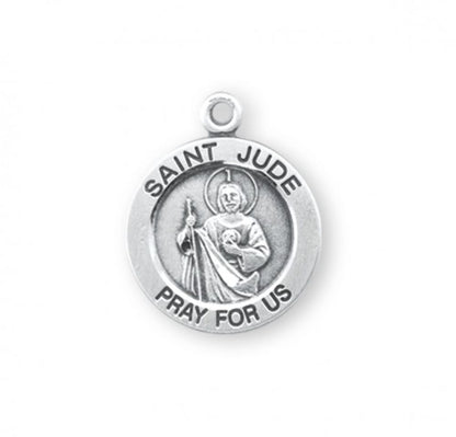 Saint Jude 16kt Gold Over Sterling Silver Round Medal — 18" Chain, Gift Box