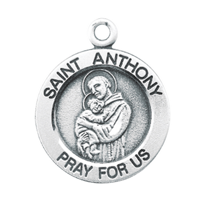 San Juan Sterling Silver Round Medal Pendant — 18" Chain, Made in USA, Gift Box