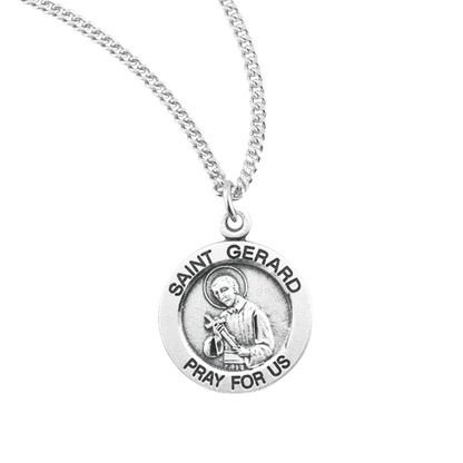 Patron Saint Gerard Round Sterling Silver Medal, Catholic Gift, Made in USA
