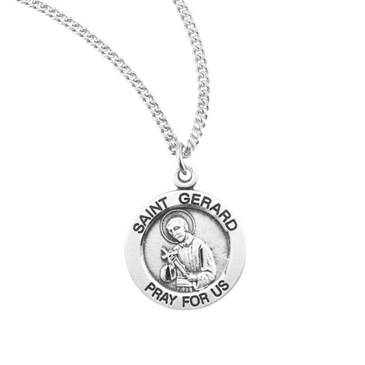 Patron Saint Gerard Round Sterling Silver Medal, Catholic Gift, Made in USA