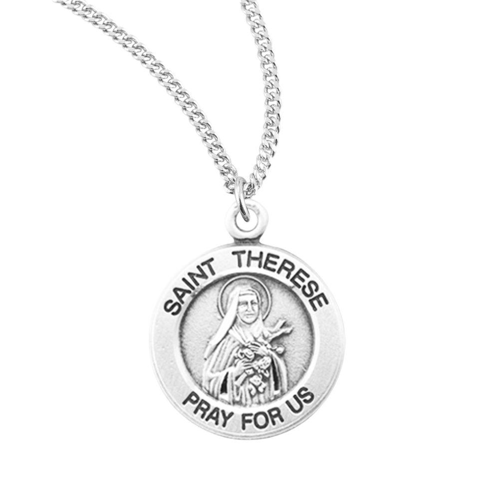 Saint Therese of Lisieux Round Sterling Silver Medal, Catholic Gift, Made in USA