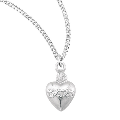 Sterling Silver Sacred Heart Medal, Catholic Gift, Made in USA