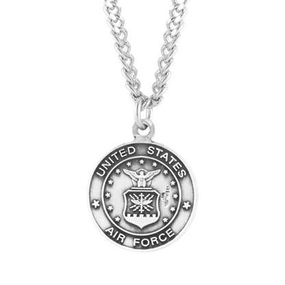 Sterling Silver Air Force Medal with St. Michael on Reverse Side, Catholic Gift, Made in USA