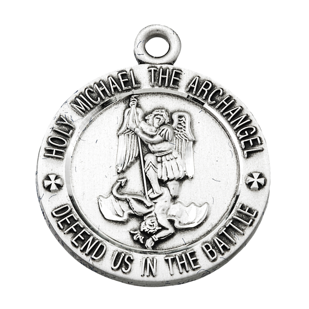 St. Michael Army National Guard Sterling Silver Medal Pendant — 24" Chain