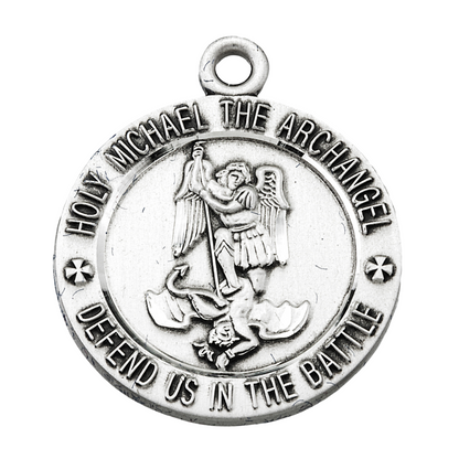 St. Michael Army National Guard Sterling Silver Medal Pendant — 24" Chain