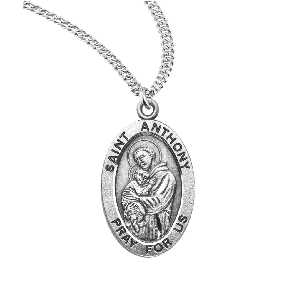 Sterling Oval St Anthony, Catholic Gift, Made in USA