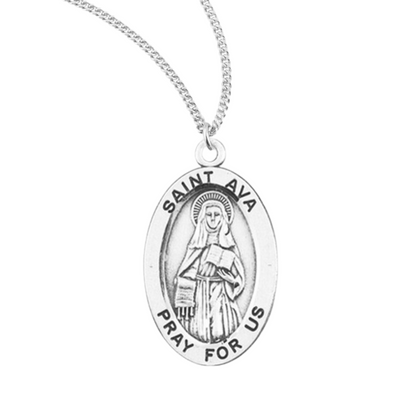 Sterling Oval St Ava, Catholic Gift, Made in USA