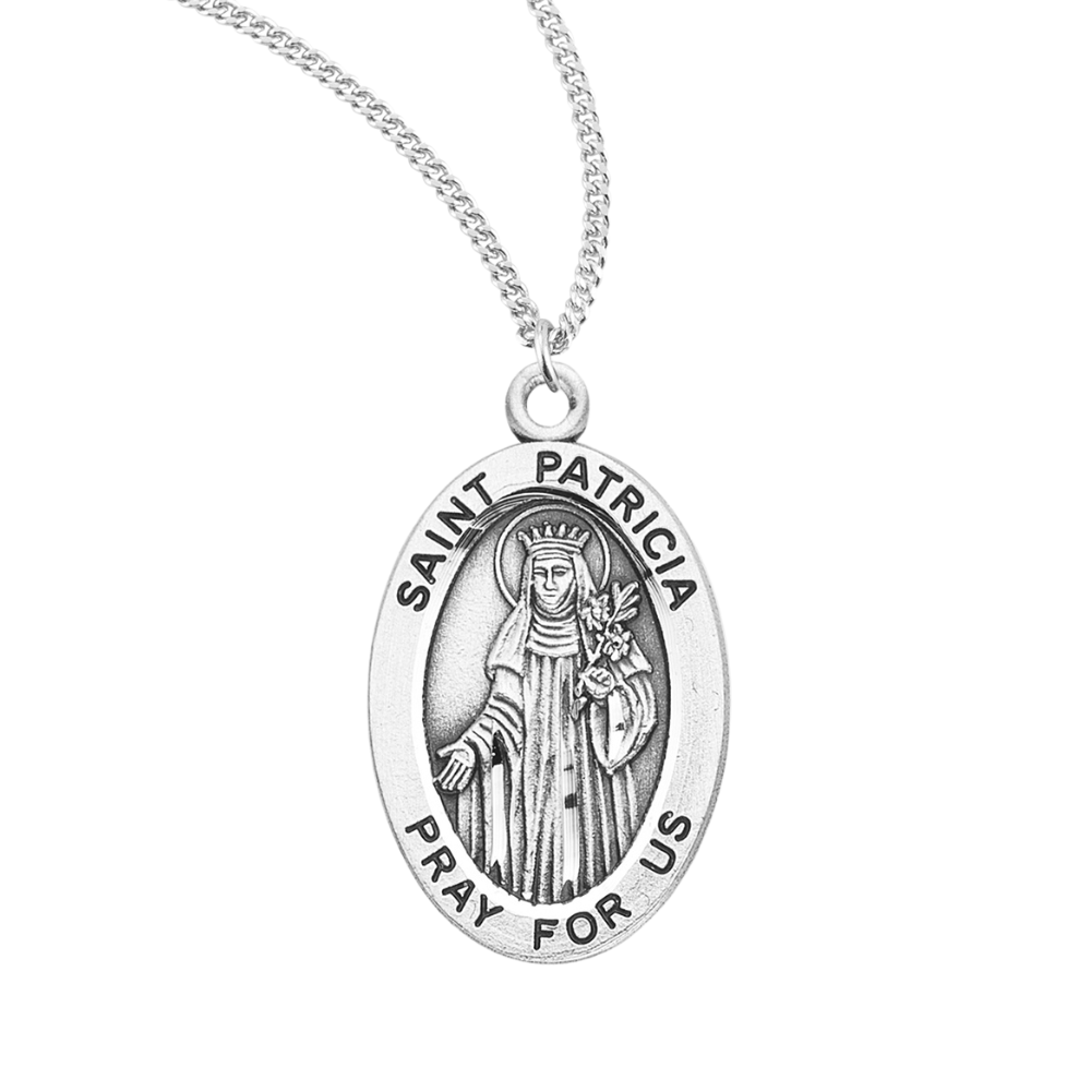 Patron Saint Patricia Sterling Silver Medal, Catholic Gift, Made in USA