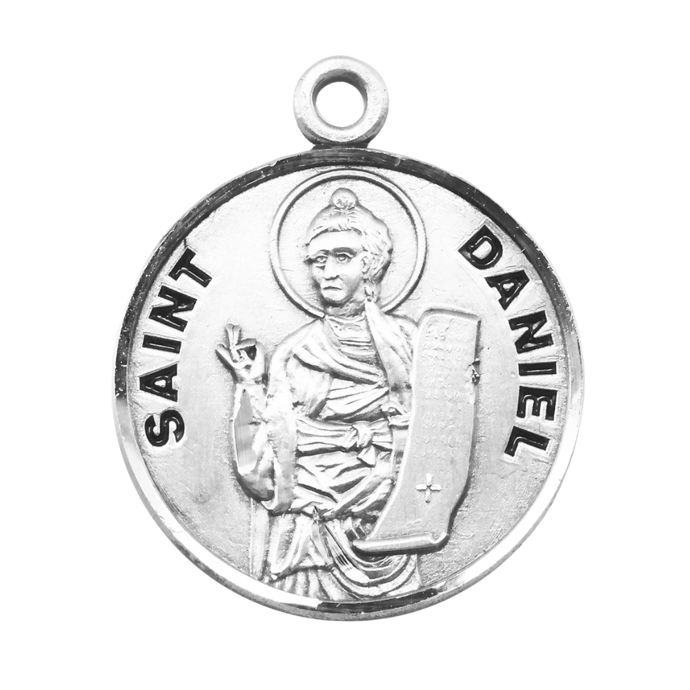 Saint Daniel Sterling Silver Medal Pendant — 20" Chain, Gift Box Included