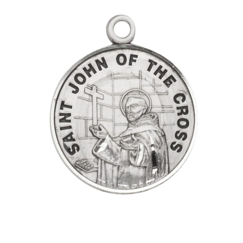 Saint John of the Cross Sterling Silver Medal — 20" Chain, Gift Box Included