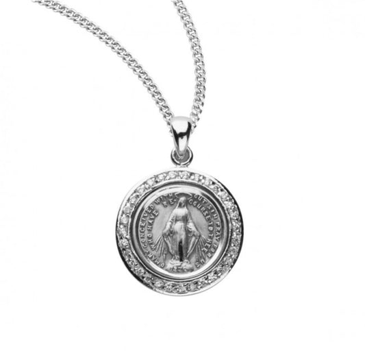 Sterling Silver Oval Two-Tone Miraculous Medal, Catholic Gift, Made in USA