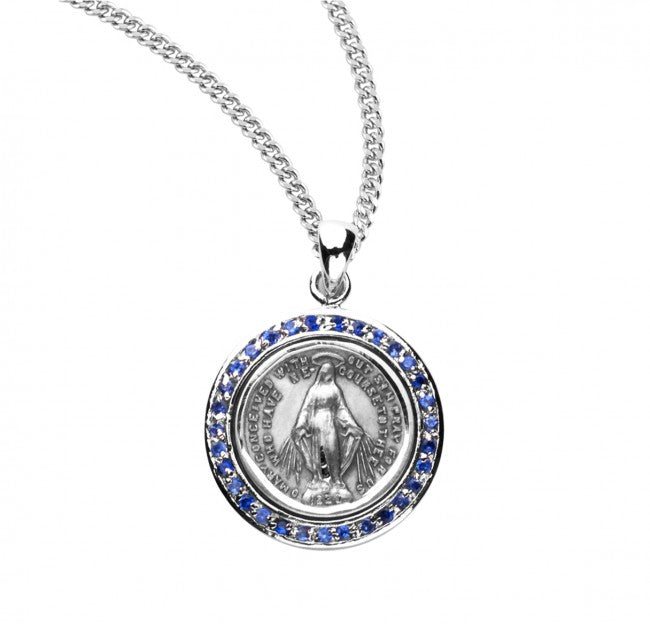 Sterling Silver Pink Enameled Miraculous Medal, Catholic Gift, Made in USA
