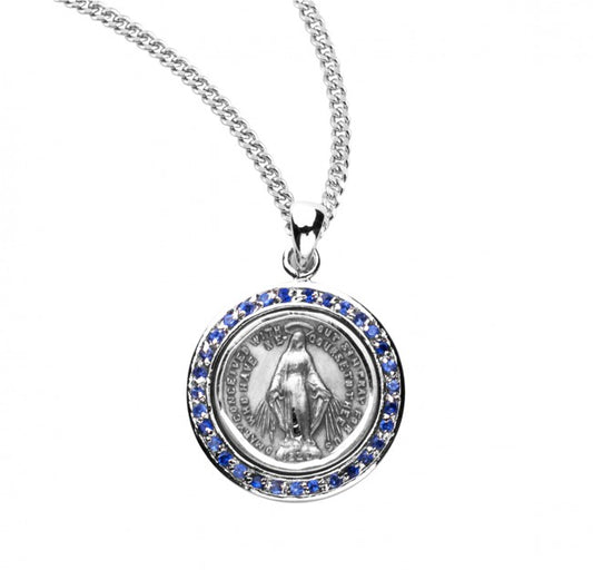 Sterling Silver Pink Enameled Miraculous Medal, Catholic Gift, Made in USA