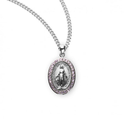 Sterling Silver Oval Miraculous Medal, Catholic Gift, Made in USA