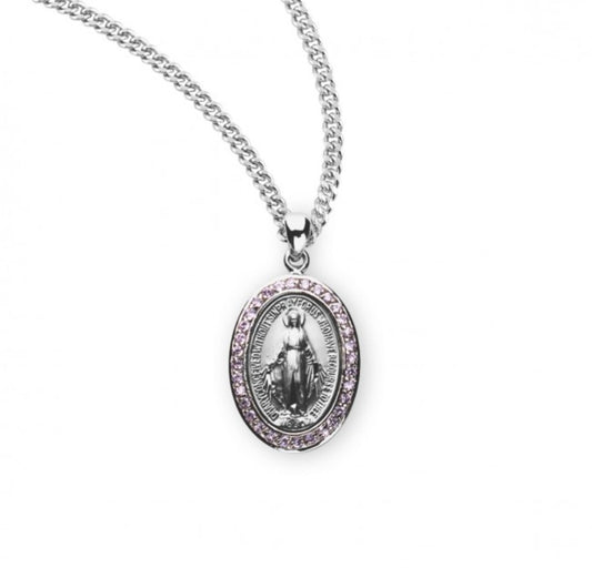 Sterling Silver Oval Miraculous Medal, Catholic Gift, Made in USA