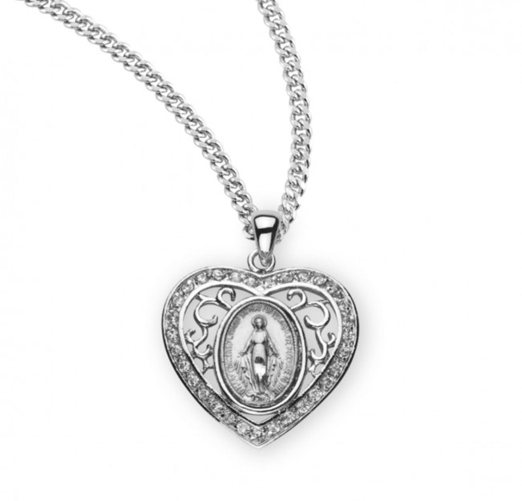 Sterling Silver Oval Miraculous Medal, Catholic Gift, Made in USA