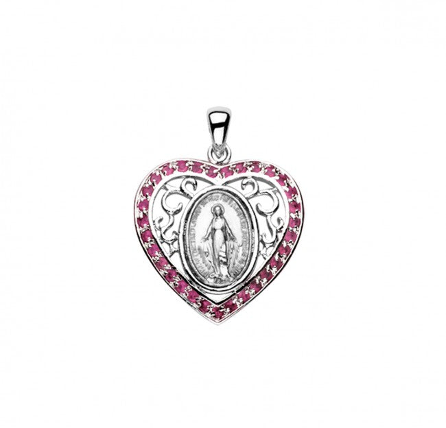 Miraculous Medal Sterling Silver Oval Pendant — 18" Chain, Made in USA, Gift Box
