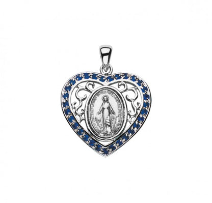 Miraculous Medal Sterling Silver Oval Pendant — 18" Chain, Gift Box Included